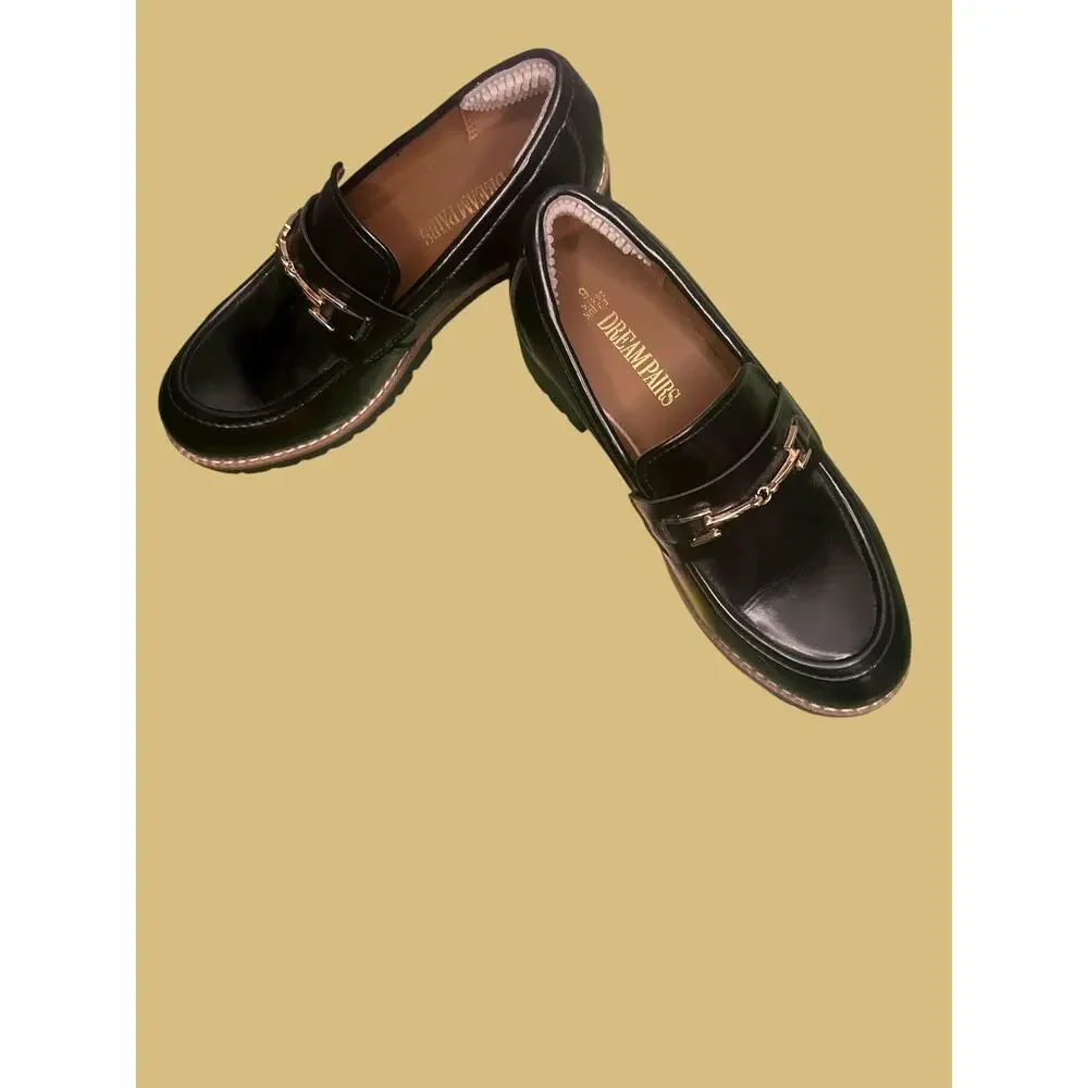 Dream Pairs women's Lug Sole Slip on Chunky Loafer